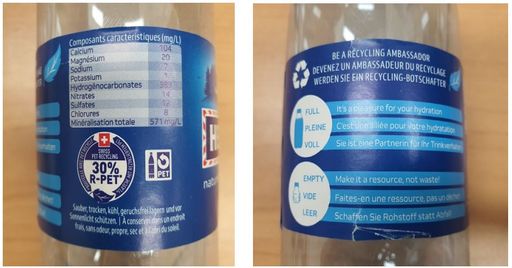 독일은 1회용 페트 음료 포장재에 제조 단계에서 재활용페트(R-PET) 의무사용률 규정하고 있다. (사진=국회입법조사처)