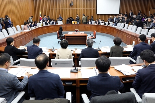 17일 국회에서 미세먼지대책특별위원회 전체회의가 진행되고 있다