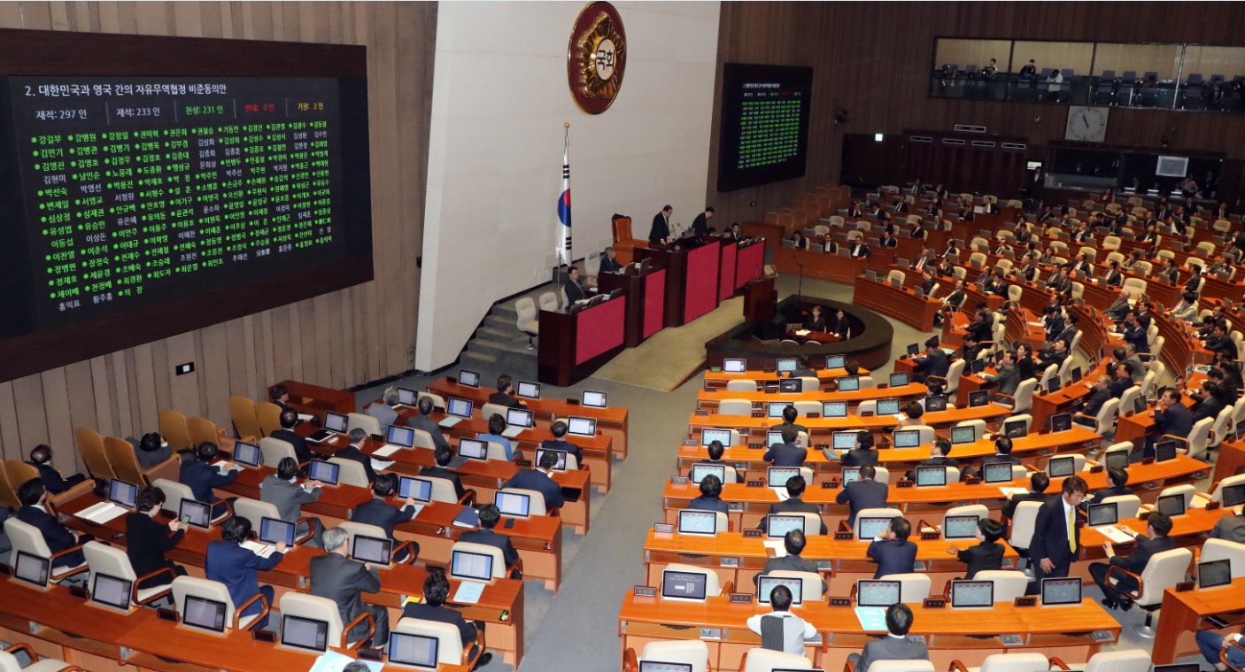 28일(월) 제371회국회(정기회) 제7차 본회의에서 「대한민국과 영국 간의 자유무역협정(FTA) 비준동의안」을 의결했다.